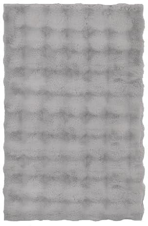 Kleine Wolke Badteppich Cloud Silbergrau 60 x 90 cm | OEKO-TEX zertifiziert, rutschhemmende Unterseite, für Fußbodenheizung, maschinenwaschbar, 100% Polyester