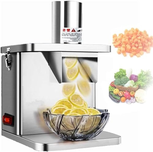 Electric Slicing Machine Electric Vegetable Slicer Electric Vegetable Slicer, Heavy Duty Vegetable and Fruit Dicer, Commercial Vegetable Cutter, Stainless Steel Dicer Machine and Cheese Grat