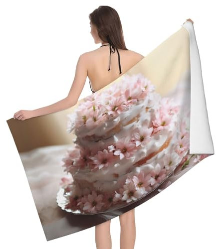 Herren Damen Badetuch Groß Wunderschöner Blumenkuchen Microfaser Handtücher Erwachsene Duschtücher Kinder Poolhandtücher Für Sport Strand Hotels