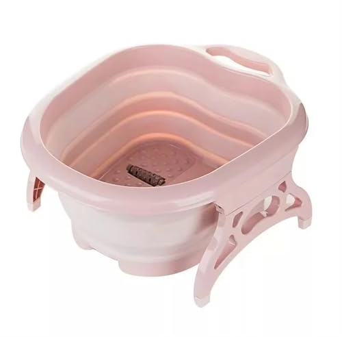 Cubo Plegable para Remojar Los Pies Cubo for remojo de pies, Lavabo Plegable, Cubo de Masaje de Espuma de plástico, Cubo for remojo de pies Plegable for el hogar para Pediluvio，Lavado(Pink)