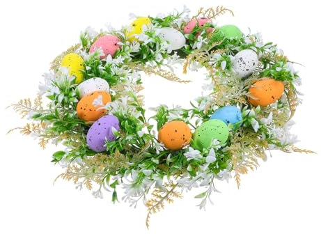 HOOTNEE Osterkranz Mit Blumen Und Dekorativem Hasen Charmante Türdekoration Für Ostern Für Festlichkeiten Und Saisonale Feiern Mit Realistischem Und Vielseitiger Verwendung