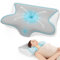 Restnature Cuscino Cervicale - Cuscino Ortopedico Ergonomico Scientifico per Dolori al Collo e Spalle, Cuscino Cervicale per Dormire, Memory Foam con Fodera Rimovibile, Colori Bianco e Grigio