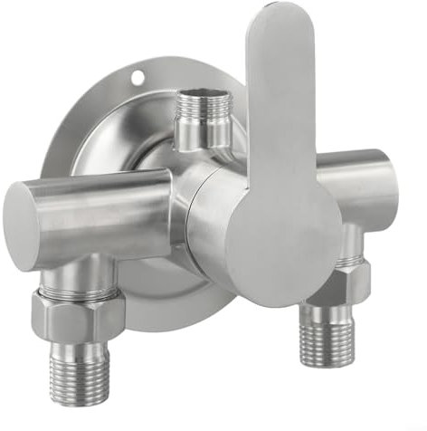 HomeVortex Miscelatore per acqua calda e fredda G1/2, manico in metallo, set doccia a vista in acciaio inox, per acqua fredda e calda