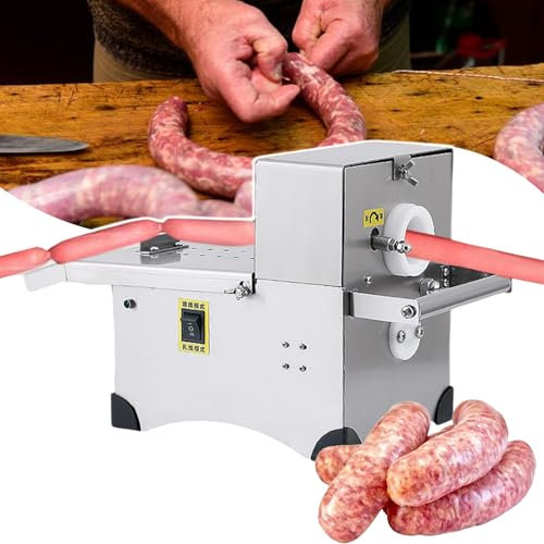 HCAUYNN Meat Sausage Strapping Machine Linker,Stainless Steel Sausage Knotting Machine, Electric Kitchen Equipment,For Restaurant/Butcher Shop,220V