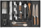 Range-couverts pour tiroirs de 37 x 54 cm, extensible, 6 à 8 compartiments, rangement à couverts pour la cuisine, rangement de couverts compact, en plastique, organisateur pour cuillères, fourchettes