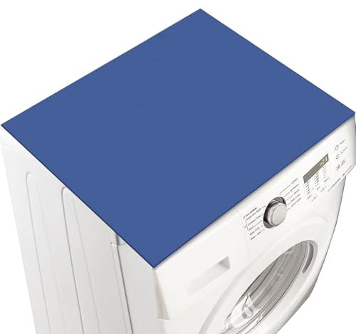 Housse Machine a Laver, 60 x 60 cm Protection Machine a Laver pour Machine à Laver, Absorbant et antidérapant,Peut être Coupée, Pour Plan de Travail Machine à Laver et Seche Linge（ Bleu Clair）