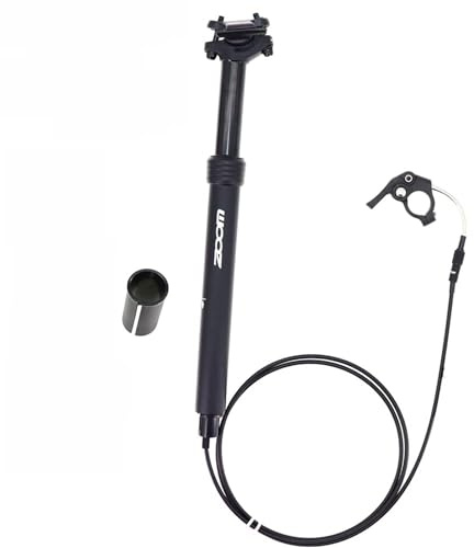 Dropper Seatpost 27.2/28.6/30.0/30.4/30.8/31.6/33.9mm with Adjustable Hydraulic Suspension, 80mm Travel Remote Internal Inner Cable Routing for Bicycle Mountain BikeBlack,33.9mm