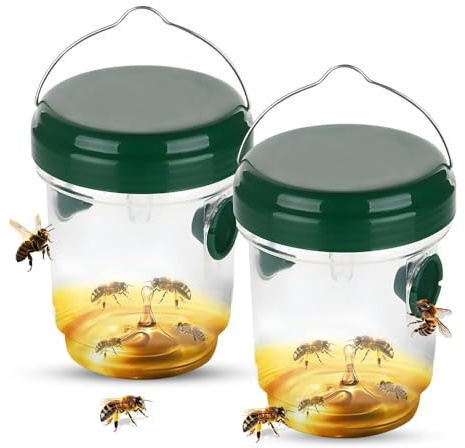 yotutun Piege a Guepes Exterieur, Piège à Frelons à Suspendre Attrape Insectes Répulsif à Guêpes en Plastique Piège Écologique pour Piege Moustique, Mouche, Moucheron (2 Pièces-Vert)
