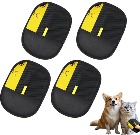 4 Stück Tierhaarentferner Handschuh Doppelseitige, Fell Magnet Handschuh Wiederverwendbare, Handschuh Tierhaarentfernung, Pet Hair Remover Glove, Katzenhaarentferner Handschuh für Katzen und Hunde