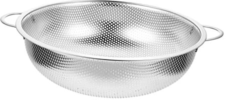 TOPPERFUN Colino Pasta Argento in Acciaio Inox Doppio Manico e Maglia Fine, Cestino Scolapasta per Frutta e Verdura