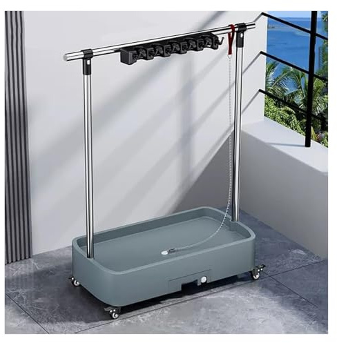 Soporte para Escoba y trapeador, Soporte Colgante para Escoba y trapeador, Carrito para Escoba, Soporte móvil para trapeador, Soporte para Herramientas/rastrillos/escobas de Mango Largo, Car