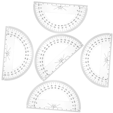 UKCOCO 5pezzi Goniometri in Plastica da Gradi Strumenti per Angoli Matematici Piccoli Goniometri per Scuola Sfusi per Classe