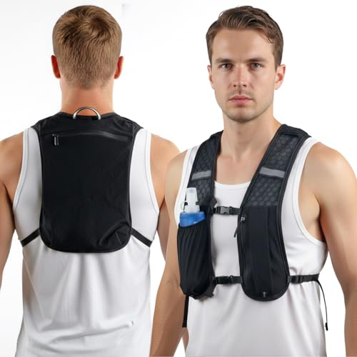 Laufweste Damen & Herren,Leichte & Atmungsaktive Laufweste für Frauen und Männer mit Handyhalter, Laufrucksack für Trailrunning, Wandern, Radfahren, Marathon und Fahrradzubehör Running Vest