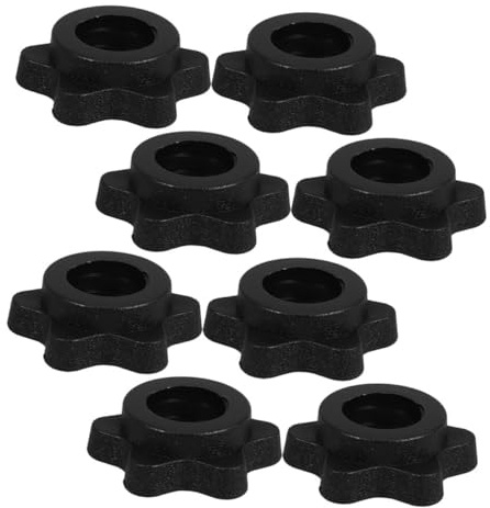 ABOOFAN 8pcs Dumbbell Spinlock Collar Nut Plastic Barbell Bar Clamps Screw for Weight Lifting Fitness Home Gym Anti-slip Accessories