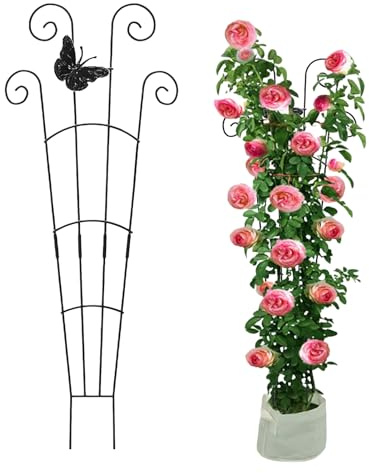 Spaljé för klätterväxter – allvädersstång, växtstöd metallspaljé för grönsaker, bonsai, orkidé, murgröna, blommor, fönsterbräda, innergård, växthus, hållbar trädgårdsväxtdekoration
