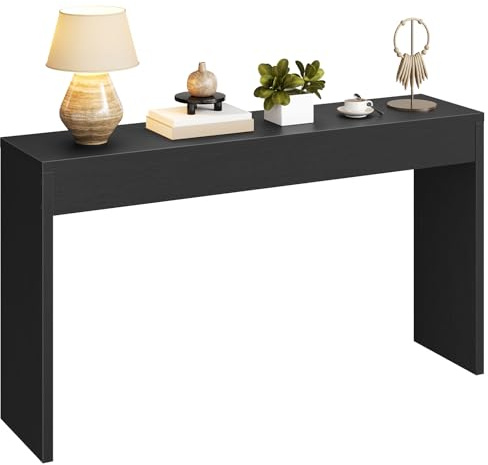 HOOBRO 120 cm Konsolentisch, Beistelltisch, schmaler Eingangstisch, Sofatisch, offener Stauraum, Schlichter Stil, für Eingang, Diele, Wohnzimmer, Schlafzimmer, Esszimmer, Flur, Schwarz EBK123XG01