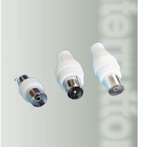 TEKHOME Connettore Cavo TV Maschio/Maschio e Femmina/Femmina, Adattatore Antenna TV, Set da 12 Blister (24 Pezzi), per Cavo Coassiale – SI2001-2