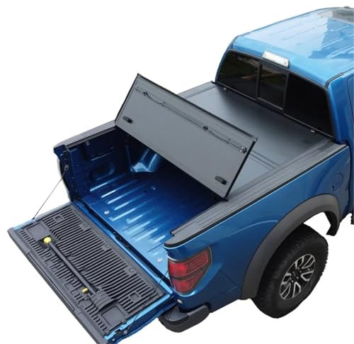 TINGYUS Laderaumabdeckung Kofferraum Für Toyota Für Hilux Aluminiumlegierung LKW-Ladefläche Harte Dreifach Gefaltete Tonneau-Abdeckung Kofferraum Rollo