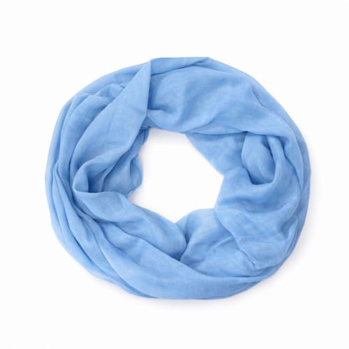 Generisch Damen Loop Schal Loopschal Rundschal Schlauchschal Tuch Halstuch aus 50% Seide 50% Baumwolle Uni einfarbig für Frühling Sommer Ganzjährig Größe ca. 45 × 160 cm