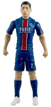 Megableu - Figurine Football PSG Achraf Hakimi - 20 cm - Figurine Footballeur Réaliste et Articulée 10 Points - Licence Officielle PSG - Jouet Football - Cadeau Fan Paris