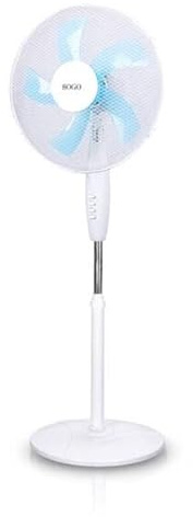 SOGO Ventilador de Pie 16” 40 cm – Ventilador Oscilante 40W con 3 Velocidades, Altura Regulable, Cabezal Inclinable y Base Redonda Estable, Silencioso para Hogar y Oficina