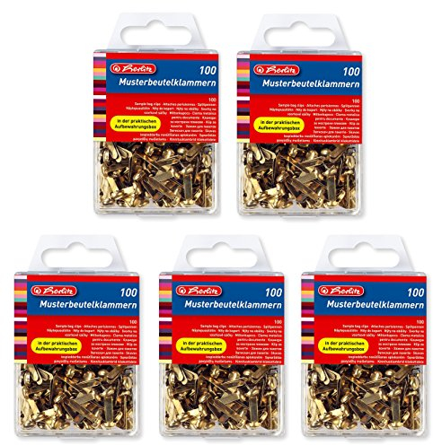 Herlitz Musterbeutelklammer Rundkopf, Hängebox, metall (500 Stück)
