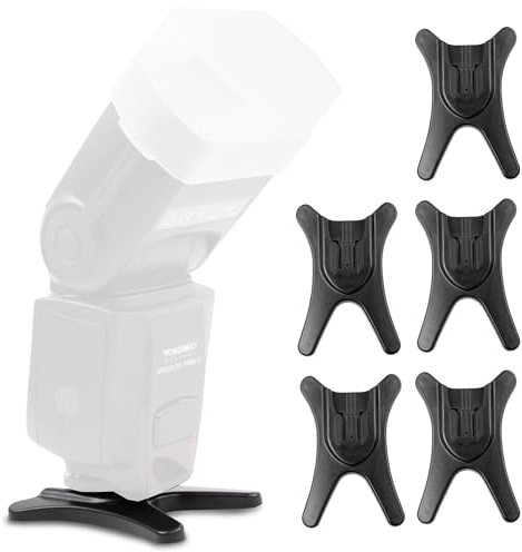 ECENCE 5X Support pour Flash avec trépied Universel intégré de 1/4 Pouce pour Griffe de Flash Selon Le Standard p. ex. Compatible avec Nikon Canon Olympus Panasonic Pentax Sigma Metz