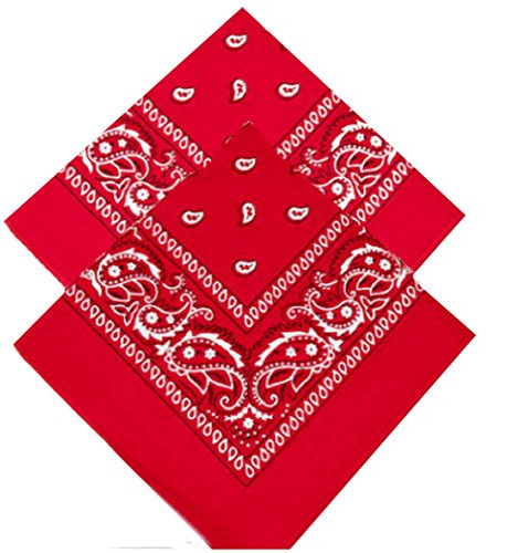 Set of 2 Paisley Bandanas - 2 X red bandannas scarf/Hankerchief/Head tie/Neck Tie/Neckerchief 100% Cotton, For Men, Women & Kids, (Pack of 2)