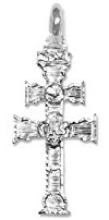 Sebaoth Cruz de Caravaca Plata de Ley Bendecida - Colgante Relieve - Fabricada y enviada desde Caravaca- Tamaño a elegir (1.8 cm)