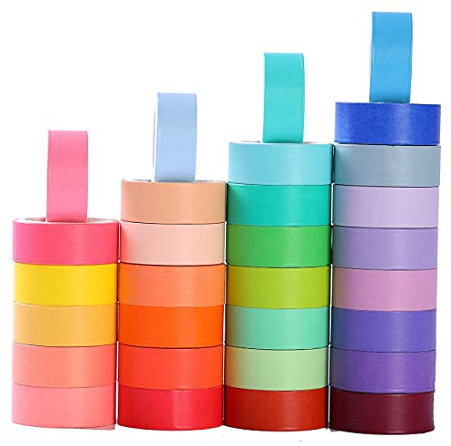 LEOTER Washi Tape, 30 Rollen Washi Tape Set Klebeband bunt für Scrapbooking, Handwerk und Bullet Journals, Masking Tape Geeignet für alle DIY Begeisterten