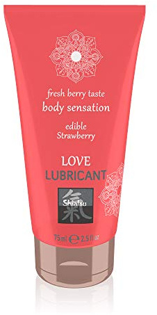 SHIATSU Essbares Gleitgel Auf Wasserbasis Mit Dem Erlesenen Geschmack Der Erdbeere, Verwöhnen Sie,hre Sinne, 75 ml