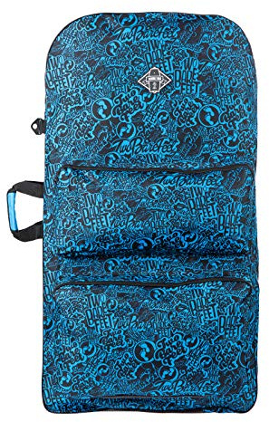 Two Bare Feet 44 Double Bodyboard Carry Bag – Heavy Duty, Large Capacity for Two Boards – Padded Shoulder Strap, Durable Zippers, Travel & Beach Ready – Multiple Colours (Blue)