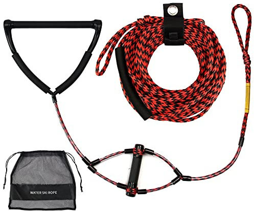 MAYAPHILOS 75ft Water Ski Wakeboard Kneeboard Rope with 15in Floating Handles,2 Sections Watersports Tow Rope for Tubing