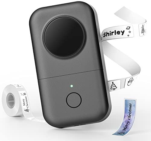 Phomemo D30 Etikettendrucker, Bluetooth Etikettiergerät für Büro, Schule, Zuhause, Küche, Thermo Kabelloser Beschriftungsgerät Selbstklebend mit iOS Android, Grau