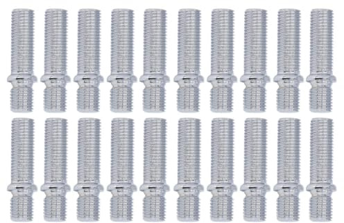 Lot de 20 Goujons de Roue Automobile 50 Mm de Longueur 33 Mm de Tige de Remplacement de L'adaptateur de Vis de Roue pour – (M12 X 1,5 à M12 X 1,5) (M12*1.5-M12*1.5)