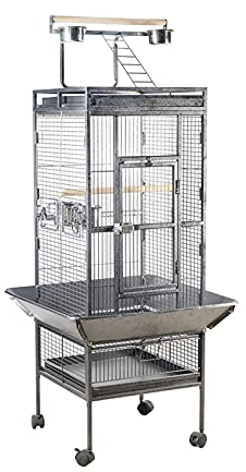 luckxuan Vogelkäfig/Vogelkäfige 59,8 Metall Große Haustier Bird Käfig Indoor Outdoor Breeding Fun Multifunktion Papageien Macaw Cockatiel Bird Nest Vogelvoliere Vogelhaus