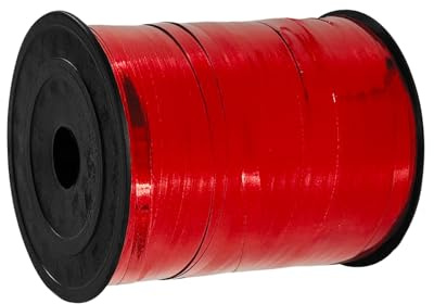 450m Geschenkband Rot 5mm Breit,Kräuselband Geschenkbänder Schleifenband Glitzer Folie Ballonband Ringelband,Dekoband Weihnachten Neujahr Hochzeit Geburtstag Geschenkverpackung Ballonverschlüsse
