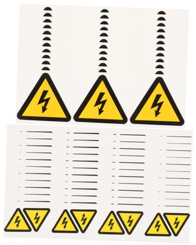 ULTECHNOVO 24pcs Electric Fence Sign Warning Stickers Small Adhesive Safety Warning Labels for High Voltage Electrical