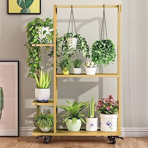 pflanzenständer, blumenstand, blumenstander Blumenregal pflanzenhocker pflanzentopf blumentopf hoch indoor holz seule Garten Blumentreppen Pflanzentreppe Ablagen deko gold metall weiß schwar