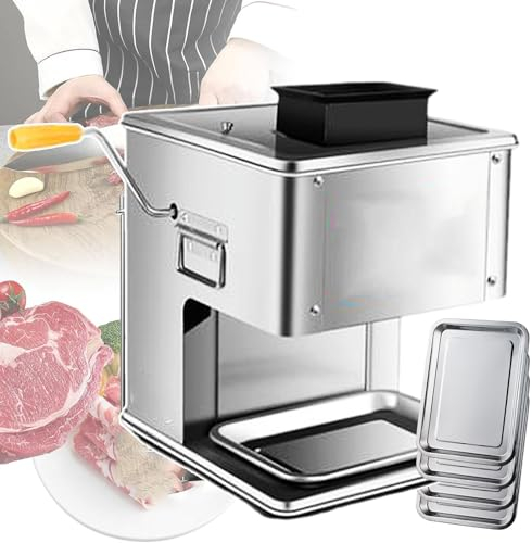 Commercial Meat Cutter Machine, Electric Meat Slicer Machine Automatic Fish Vegetable Meat Slicer, Stainless Steel Meat Slicing Machine 10mm/13mm/15mm/21mm(Optional) Stainless Steel,13mm