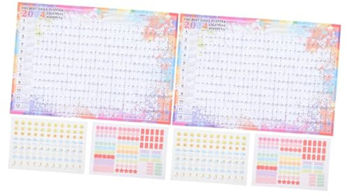 Lurrose 2stücke Büro Wandkalender Im Vintage-stil Täglicher Und Monatlicher Planer Eleganter Notizkalender Für Zuhause Und Büro Als Für Familie Und Freunde