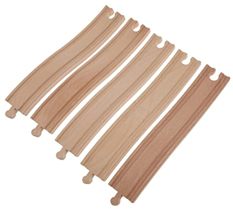 CORHAD Holz Eisenbahn Track Spielzeug Zubehör Für Kinder 5 Stück Erweiterungsset Holzmaterial Einfach Zu Montieren Für Eisenbahnszenen
