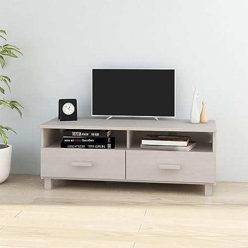 ShGaxin Meuble pour TV, table TV, meuble TV, meuble TV, meuble de salon, meuble TV, table de télévision en bois massif de pin blanc 106 x 40 x 40 cm