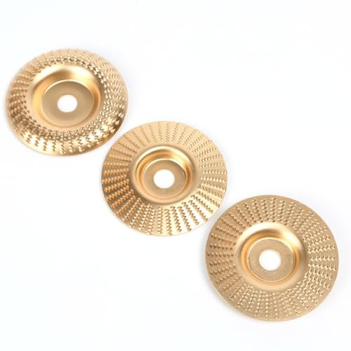 Woodworking Angle Grinder Molding Wheel, 4Inch Wood Shaping Disc Stump Grinder Angle Grinder Wood Carving Disc for Woodworking Cutting Grinding and Shaping (3Pcs Set)