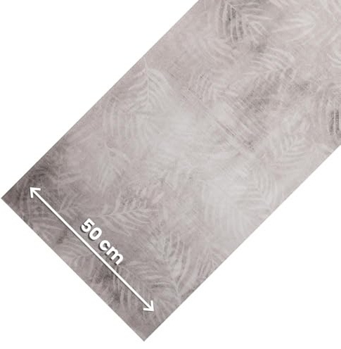 OLIVO.shop - JOKE Küchenteppich, rutschfest, waschbar, Gummiteppich, schmutzabweisend, moderner Küchenläufer, Flur nach Maß erhältlich (Silver Tropical, 50 x 130 cm)