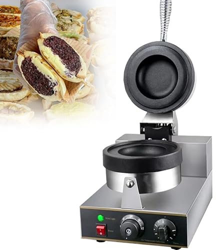 Burger Maker Machine Commercial Hamburger Press and Waffle Maker, 1300W Electric Ice Cream Cone Baker Machine, Adjustable Temperature 50~300℃ for Perfect Burgers and Waffles
