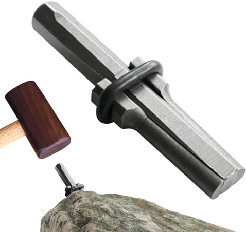 Rock Split Kit - Herramientas de división de piedra resistentes, juego de rompedor de cuña de hormigón industrial | manual de cuña y cuña para una separación eficiente de, divisor de