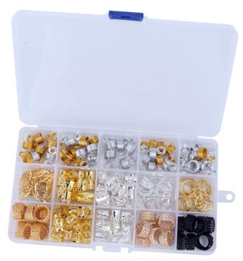 BESTYASH Anillos Decorativos para Dreadlocks Accesorios de Metal para Trenzas Adornos para Mujeres y Hombres para Fiestas y