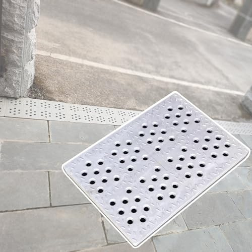 Coperture grigie per scarico di grondaie, rettangolari in plastica, per pozzi fognari da 20 a 45 cm, per esterni e cortili, con fori, protezione resistente