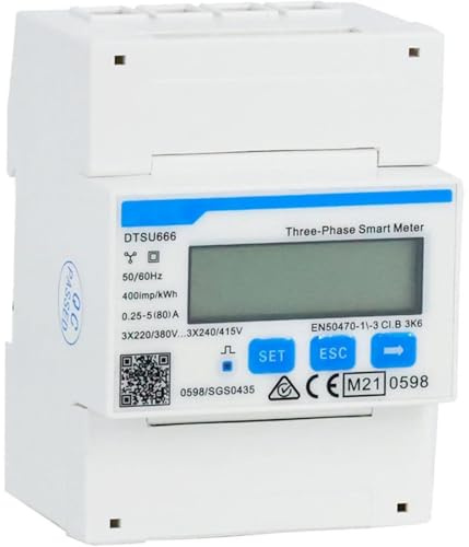 DTSU666 Dreiphasiger Vierleiter-AC-Ampere-Volt-Energiemonitor, Stromzähler, zur Überwachung des Energieverbrauchs von Photovoltaikanlagen, 1 Stück